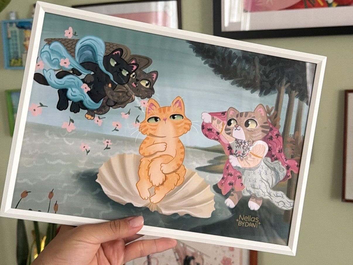 Cuadro ilustrado A4 | Ilustración original para decorar espacios | Nellasbydani